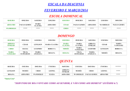 ESCALA DE LOUVOR &ndash; MAR&Ccedil;O / 2009
