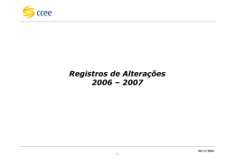 Registros de Alterações 2006 – 2007