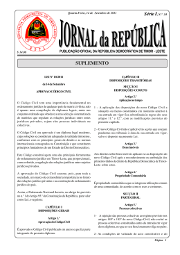 Lei n.&deg; 10/2011, de 14 de setembro (Aprova o C&oacute;digo Civil)