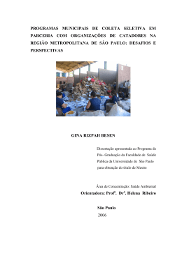 programas municipais de coleta seletiva em parceria com