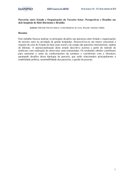 1 Parcerias entre Estado e Organiza&ccedil;&otilde;es do Terceiro Setor