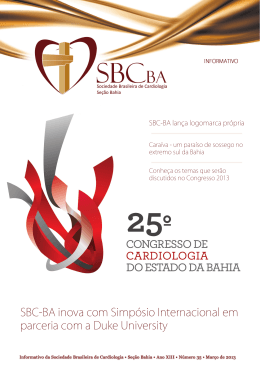 SBC-BA inova com Simp&oacute;sio Internacional em parceria com a Duke
