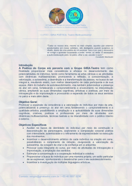 Introdu&ccedil;&atilde;o A Po&eacute;tica do Corpo em parceria com o