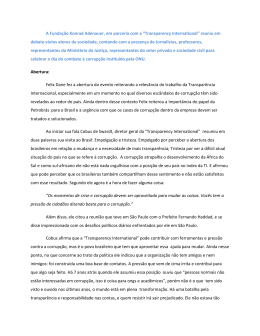 A Funda&ccedil;&atilde;o Konrad Adenauer, em parceria com a &ldquo;Transparency
