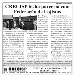 CRECISP fecha parceria com Federação de Lojistas