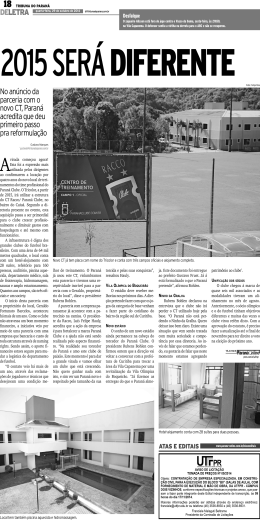 DELETRA No an&uacute;ncio da parceria com o novo CT - Paran&aacute;