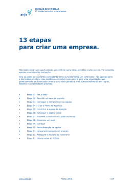 13 etapas para criar uma empresa