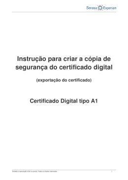Instrução para criar a cópia de segurança do certificado digital