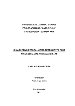 O Marketing Pessoal - AVM Faculdade Integrada