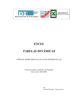 EXCEL TABELAS DIN&Acirc;MICAS