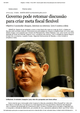 Governo pode retomar discuss&atilde;o para criar meta Esca