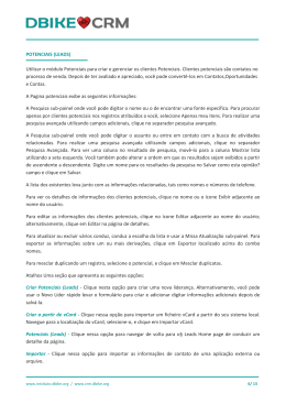 POTENCIAIS (LEADS) Utilizar o m&oacute;dulo Potenciais para criar e