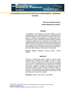 a contribui&ccedil;&atilde;o das pol&iacute;ticas p&uacute;blicas no enfrentamento a obesidade