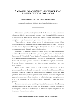 &agrave; mem&oacute;ria do acad&ecirc;mico &ndash; professor jo&atilde;o baptista oliveira dos santos