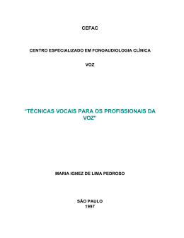 “TÉCNICAS VOCAIS PARA OS PROFISSIONAIS DA VOZ”