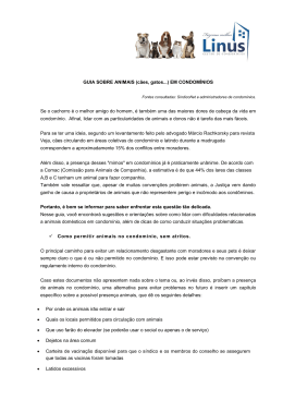 GUIA SOBRE ANIMAIS (c&atilde;es, gatos...) EM CONDOM&Iacute;NIOS Se o