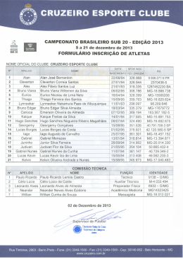 Inscrição Cruzeiro