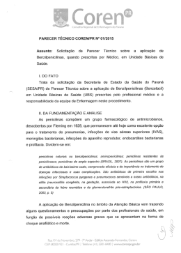 Parecer Técnico COREN-PR 01/2015