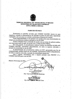 PARECER T&Eacute;CNICO - TRT 19&ordf; Regi&atilde;o