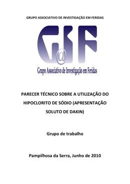 parecer t&eacute;cnico sobre a utiliza&ccedil;&atilde;o do hipoclorito