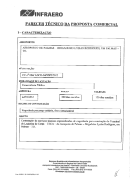 PARECER T&Eacute;CNICO DA PROPOSTA COMERCIAL