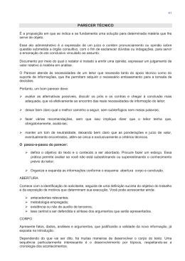 PARECER TÉCNICO - Área Administrativa Docente