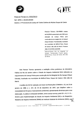 Parecer Tecnico GATEMPRJ sobre Dique Estrada Sarapuí