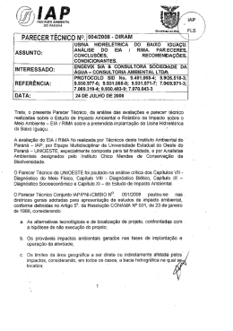 PARECER T&Eacute;cNIco No. 004/2008