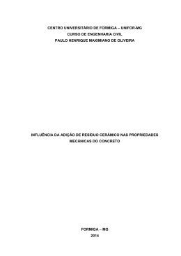 Influência da adição de resíduo cerâmico nas propriedades