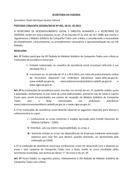 SECRETARIA DA FAZENDA Secretário: Paulo Henrique Saraiva