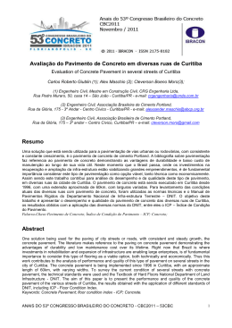 Avalia&ccedil;&atilde;o do Pavimento de Concreto em