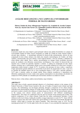 an&aacute;lise bioclim&aacute;tica no campus da universidade federal de mato