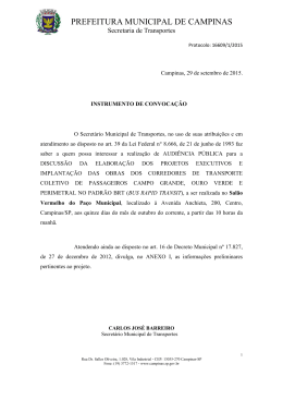 Instrumento de Convoca&ccedil;&atilde;o