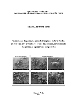 Revestimento de part&iacute;culas por solidifica&ccedil;&atilde;o de material fundido em