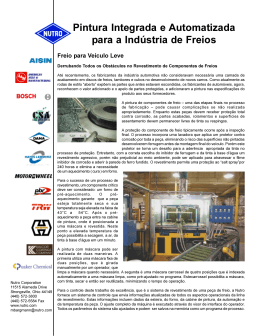 Pintura Integrada e Automatizada para a Ind&uacute;stria de Freios