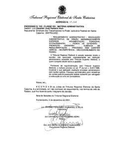 AC&Oacute;RD&Atilde;O N. 17.154 - Tribunal Regional Eleitoral de Santa Catarina