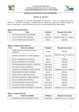Homologa&ccedil;&atilde;o final das inscri&ccedil;&otilde;es