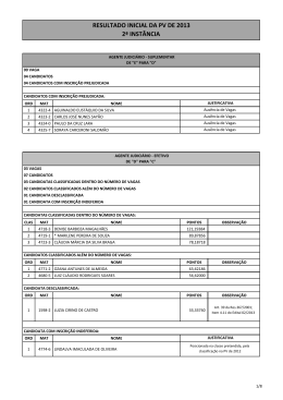 RESULTADO INICIAL DA PV DE 2013 2&ordf; INST&Acirc;NCIA