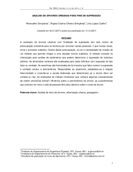 An&aacute;lise de &Aacute;rvores Urbanas para Fins de Supress&atilde;o