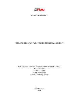 curso de direito &ldquo;desapropria&ccedil;&atilde;o para fins de reforma agr&aacute;ria&rdquo;