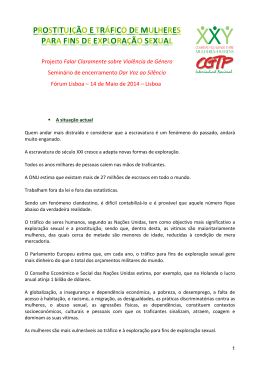 PROSTITUIÇÃO E TRÁFICO DE MULHERES PARA FINS - CGTP-IN