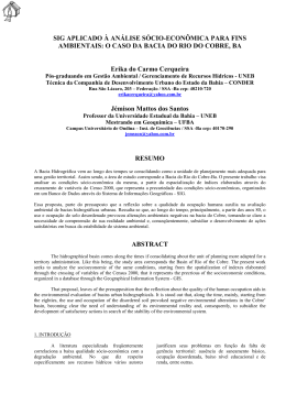 sig aplicado &agrave; an&aacute;lise s&oacute;cio-econ&ocirc;mica para fins ambientais