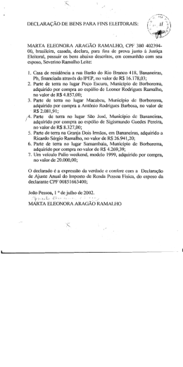 declara&ccedil;&atilde;o de bens para fins eleitorais: martaeleonora arag&atilde;o