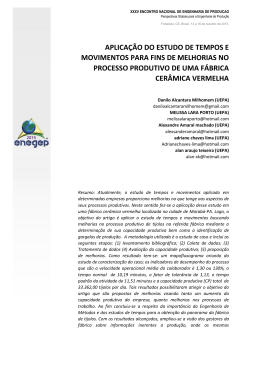 aplica&ccedil;&atilde;o do estudo de tempos e movimentos para fins de