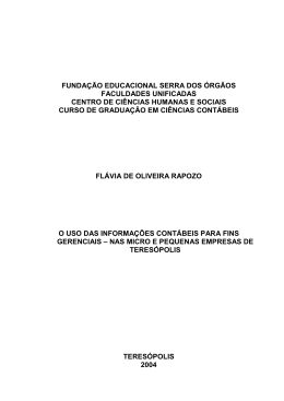 O uso das informa&ccedil;&otilde;es cont&aacute;beis para fins gerenciais