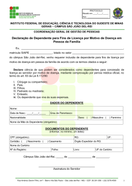 Declara&ccedil;&atilde;o de Dependente para Fins de Licen&ccedil;a