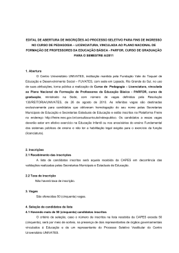 edital de abertura de inscri&ccedil;&otilde;es ao processo seletivo para fins de