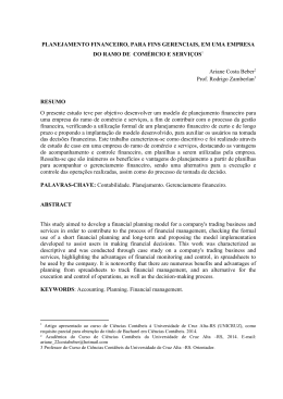 Planejamento financeiro, para fins gerenciais, em uma