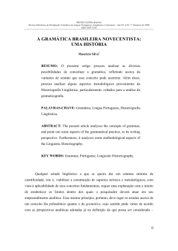 a gram&aacute;tica brasileira novecentista: uma hist&oacute;ria