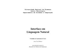 Interface em Linguagem Natural - Departamento de Automa&ccedil;&atilde;o e